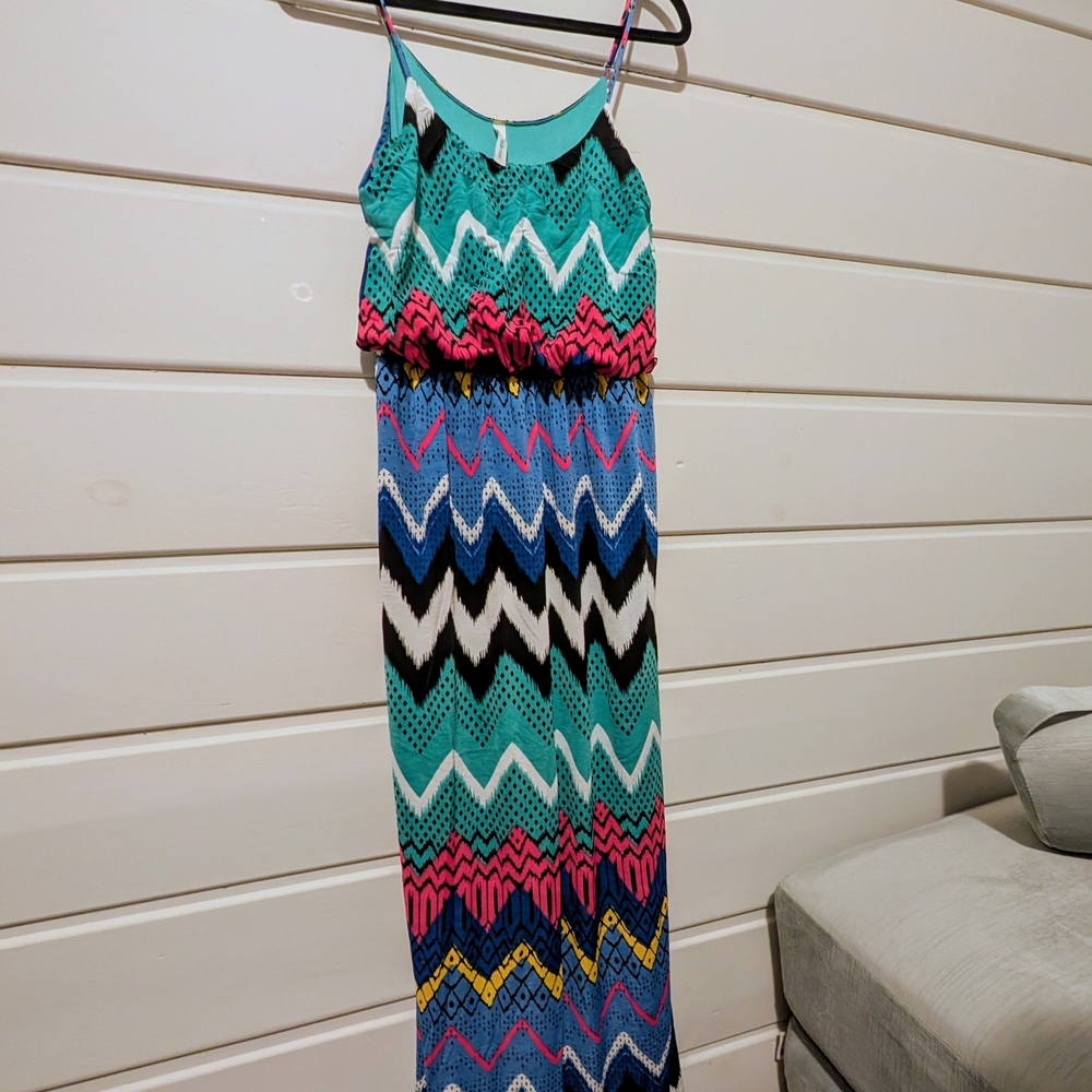 Colorful Chevron Maxi Dress